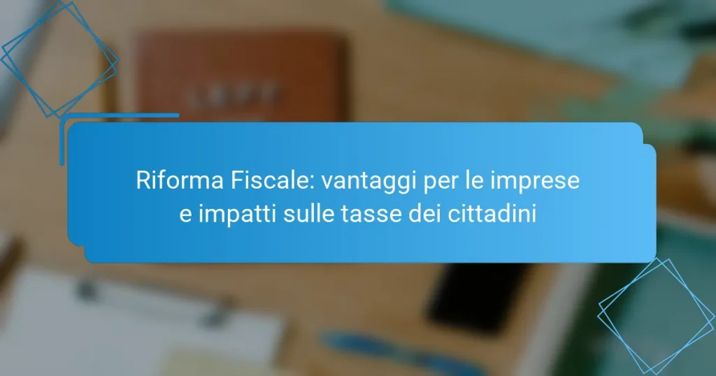 Riforma Fiscale: vantaggi per le imprese e impatti sulle tasse dei cittadini